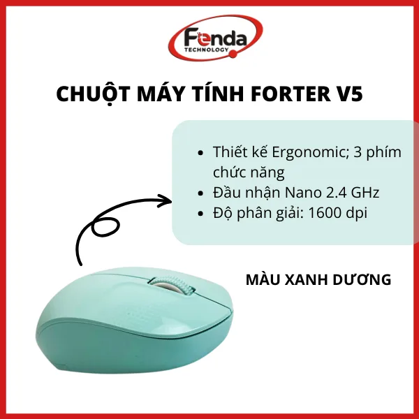 Chuột không dây máy tính Forter V5