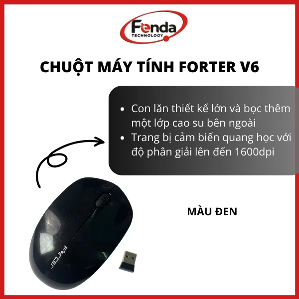 Chuột không dây máy tính Forter V6