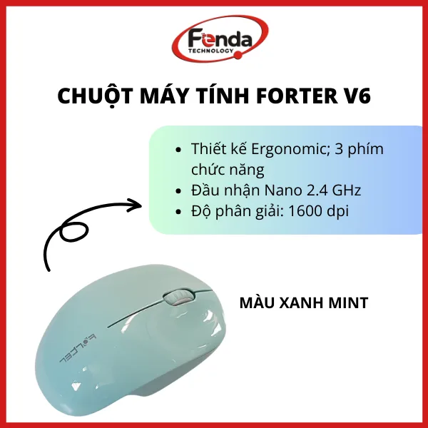 Chuột không dây máy tính Forter V6