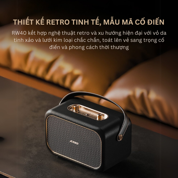 Loa Bluetooth F&D RW40 – Thiết Kế Retro, Âm Thanh 360°, Pin 20H