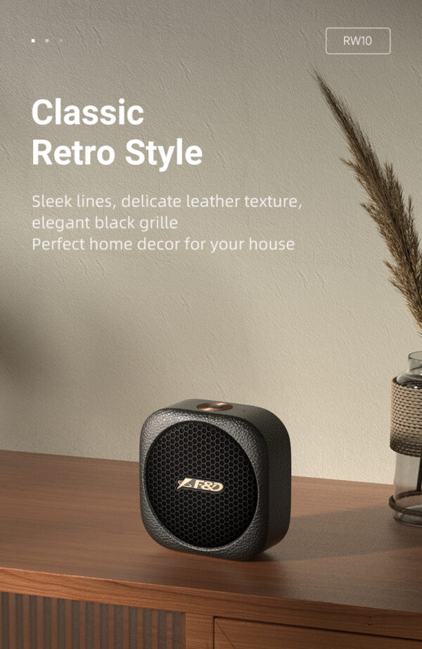 Loa Bluetooth F&D RW40 – Thiết Kế Retro, Âm Thanh 360°, Pin 20H