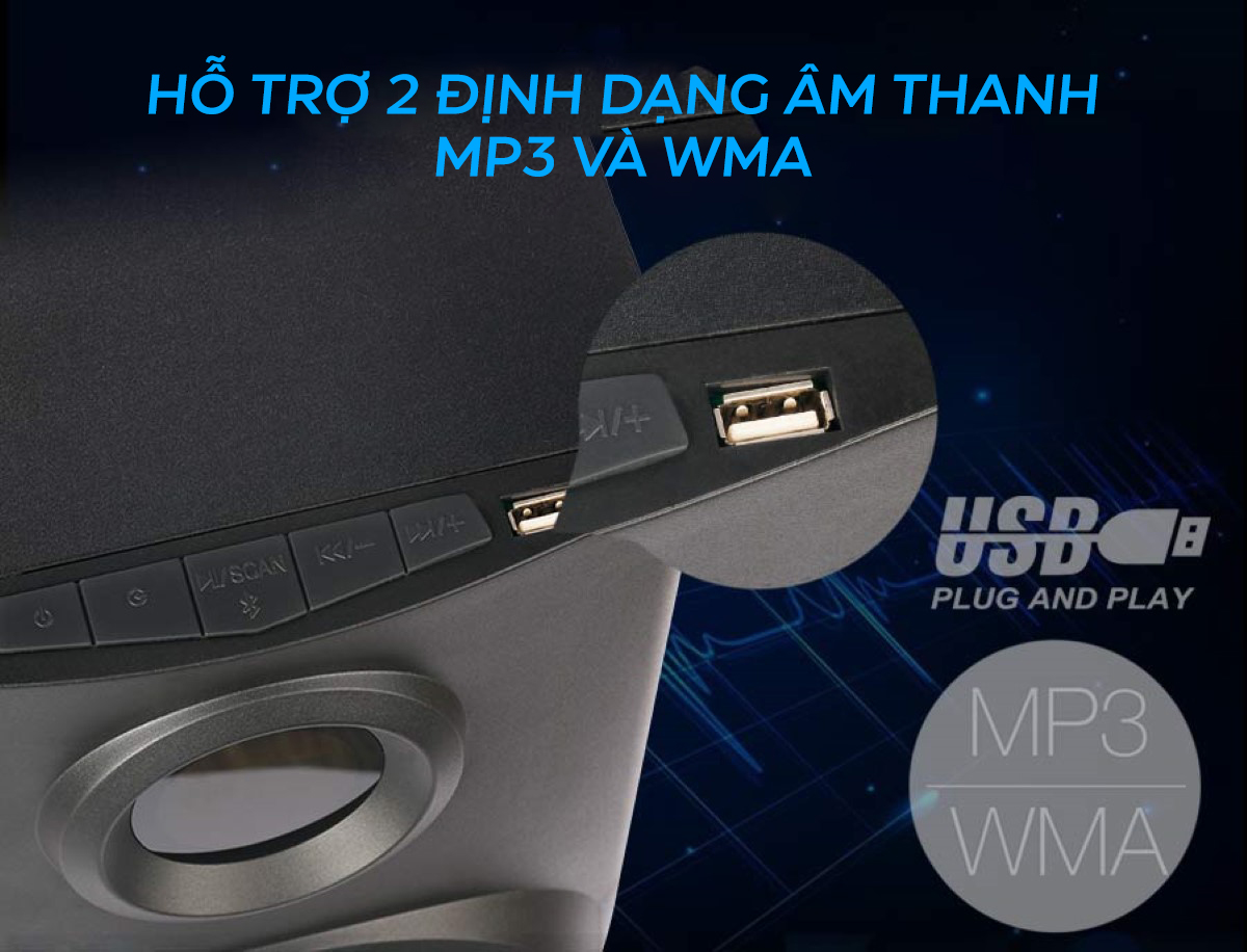Loa Fenda F190X 2.1 Bluetooth, FM