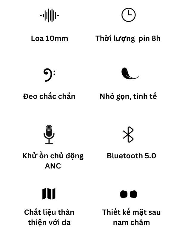 Tai Nghe Không Dây Nhét Tai Thể Thao Fenda N203 – Bluetooth 5.0, Âm Thanh Sống Động, Pin 8 Giờ