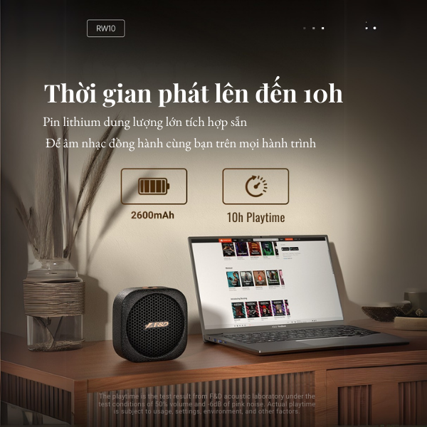 Loa Bluetooth F&D RW10 – Loa Retro Nhỏ Gọn, Âm Thanh Mạnh Mẽ, Pin Trâu 12 Giờ