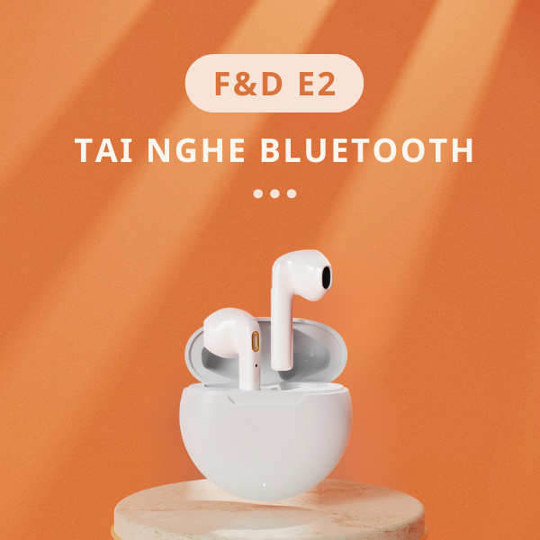 Tai Nghe Bluetooth True Wireless E2 – Bluetooth 5.1, Âm Thanh Sống Động, Sạc Type-C
