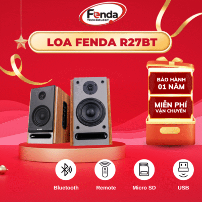 Loa Máy Tính Fenda R27BT/2.0 – Loa Gỗ 50W, Bluetooth 5.0, Âm Thanh Studio Chuẩn