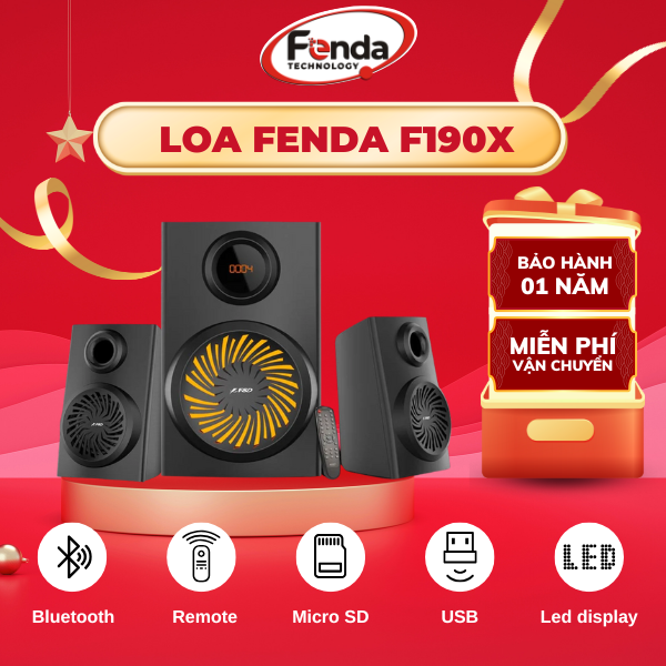 Loa Máy Tính Fenda F190X/2.1 – Loa Vi Tính Bluetooth Âm Trầm Mạnh, LED Đổi Màu