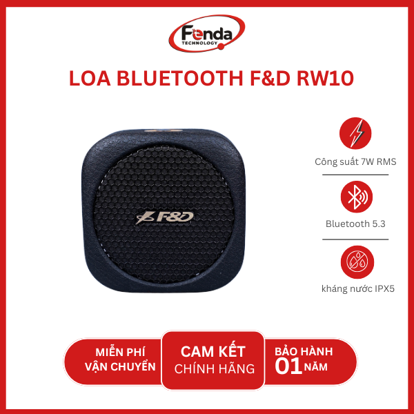 Loa Bluetooth F&D RW10 – Loa Retro Nhỏ Gọn, Âm Thanh Mạnh Mẽ, Pin Trâu 12 Giờ