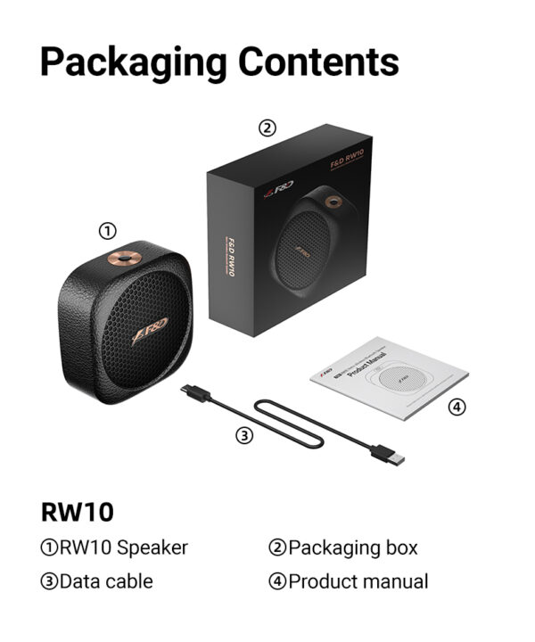 Loa Bluetooth F&D RW10 – Loa Retro Nhỏ Gọn, Âm Thanh Mạnh Mẽ, Pin Trâu 12 Giờ