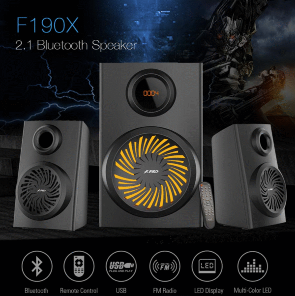 Loa Máy Tính Fenda F190X/2.1 – Loa Vi Tính Bluetooth Âm Trầm Mạnh, LED Đổi Màu