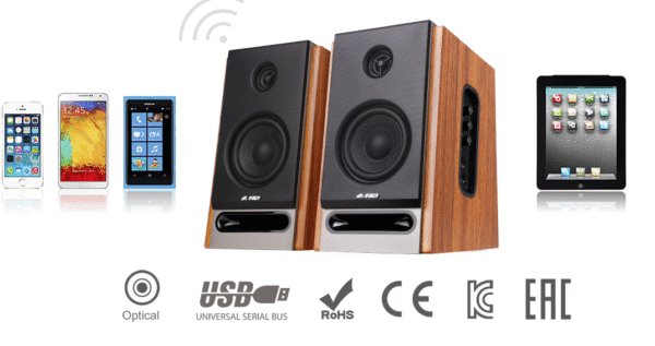 Loa Máy Tính Fenda R27BT/2.0 – Loa Gỗ 50W, Bluetooth 5.0, Âm Thanh Studio Chuẩn